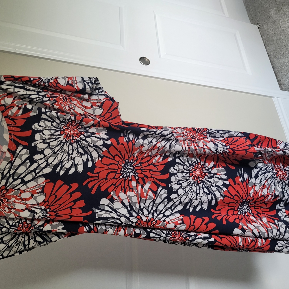 Floral Midi Dress in Red and White